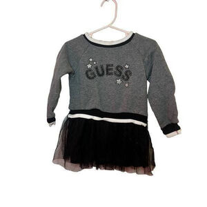 Guess Kids Gray and Black Mesh Sweater Size 3T